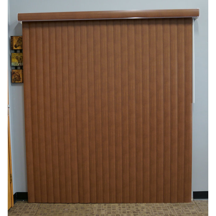 Symple Stuff Woodlook Cordless Room Darkening Chestnut Vertical Blind Wayfair